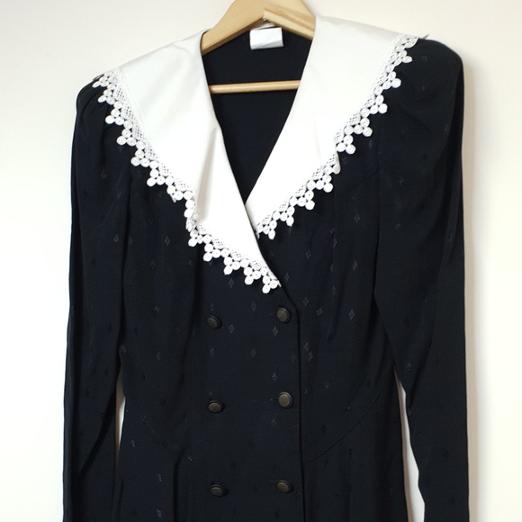 Vintage 80s Black Blazer With Shoulder Pads - Picture 1 of 7